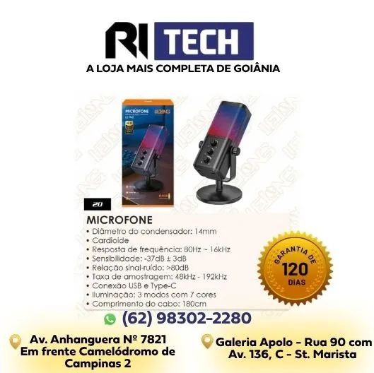 Microfone LE-942 Alta Qualidade - Ideal para Live e Gravação