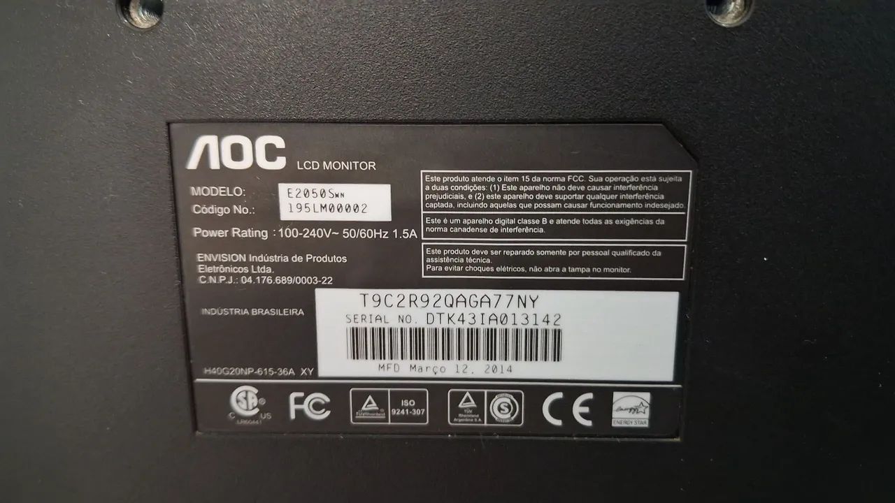 Monitor AOC LCD 20" - Excelente Estado - Foto 3