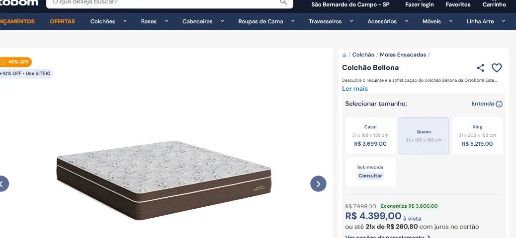 Cama box Queen Ortobom Bellona 22 - colchão 40 cm + base - Foto 5