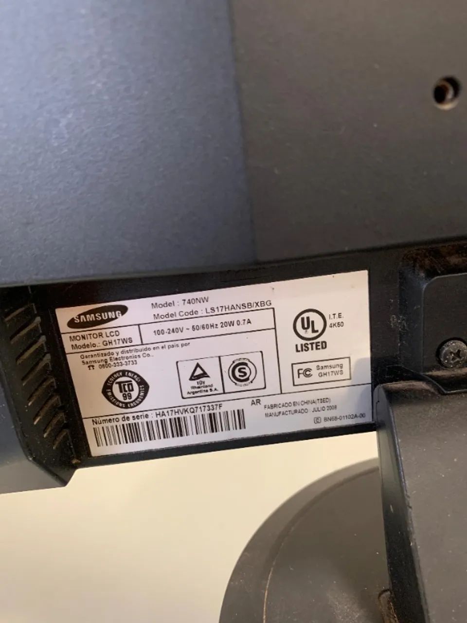 Monitor Samsung SyncMaster 740NW - Foto 3