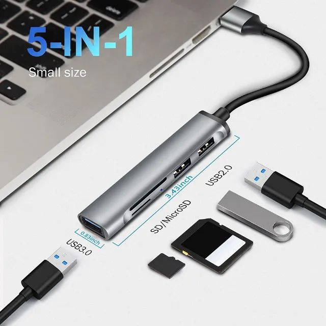 Hub Usb 3.0 com Leitor de Cartão Hmaston - Foto 3