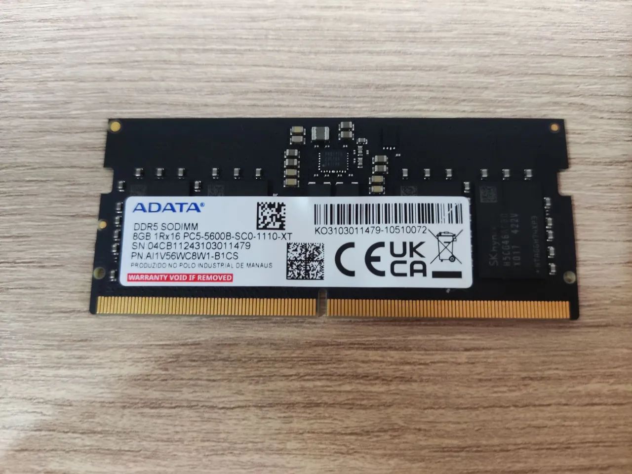 MEMÓRIA RAM 8GB DDR5 5600MHZ *NOVA*