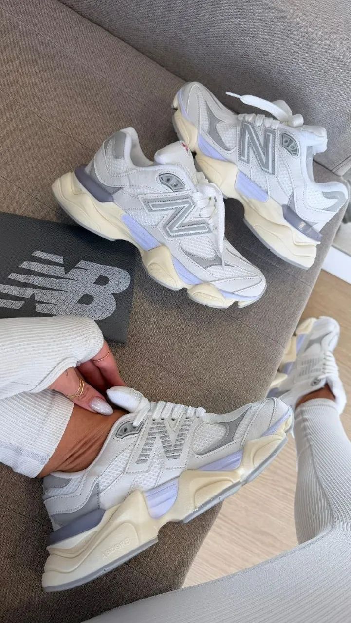 Tênis New balance 9060 Sintético Branco/cinza  - Foto 3