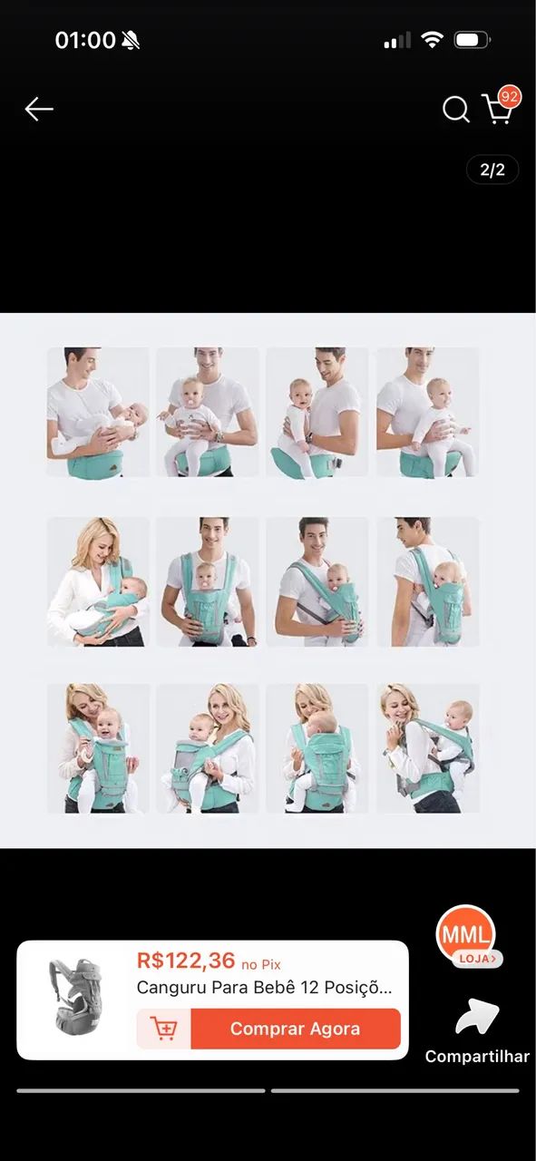 Canguru infantil - 12 posições  - Foto 3