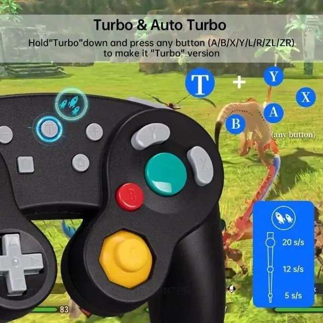 Controle GameCube Bluetooth para Switch PC Android Steam com Turbo e Giroscópio - Foto 4
