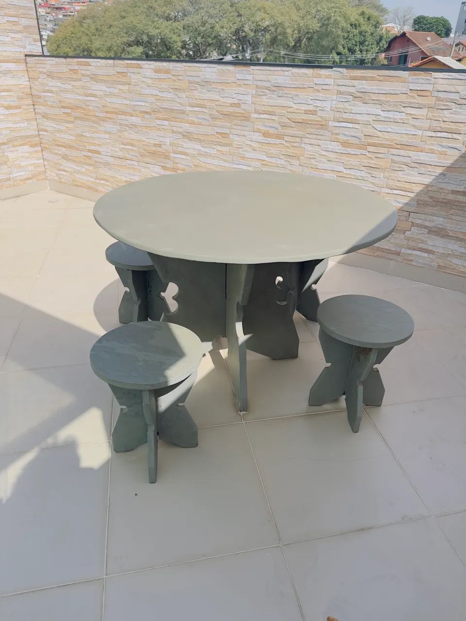 Mesa de Ardósia + 4 Bancos - Foto 3