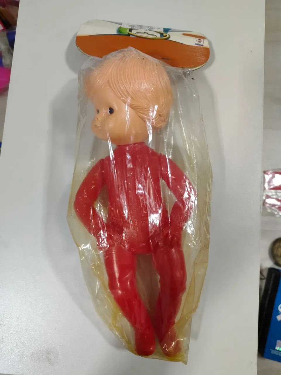 Boneca plástico bolha Mimo antiga, lacrada