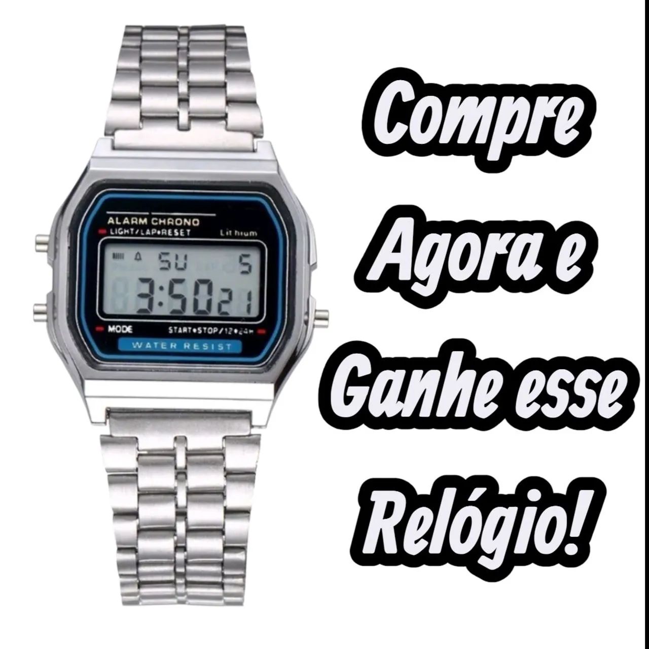 Relógio Aqualand Série Ouro pulseira de borracha um Clássico  - Foto 4