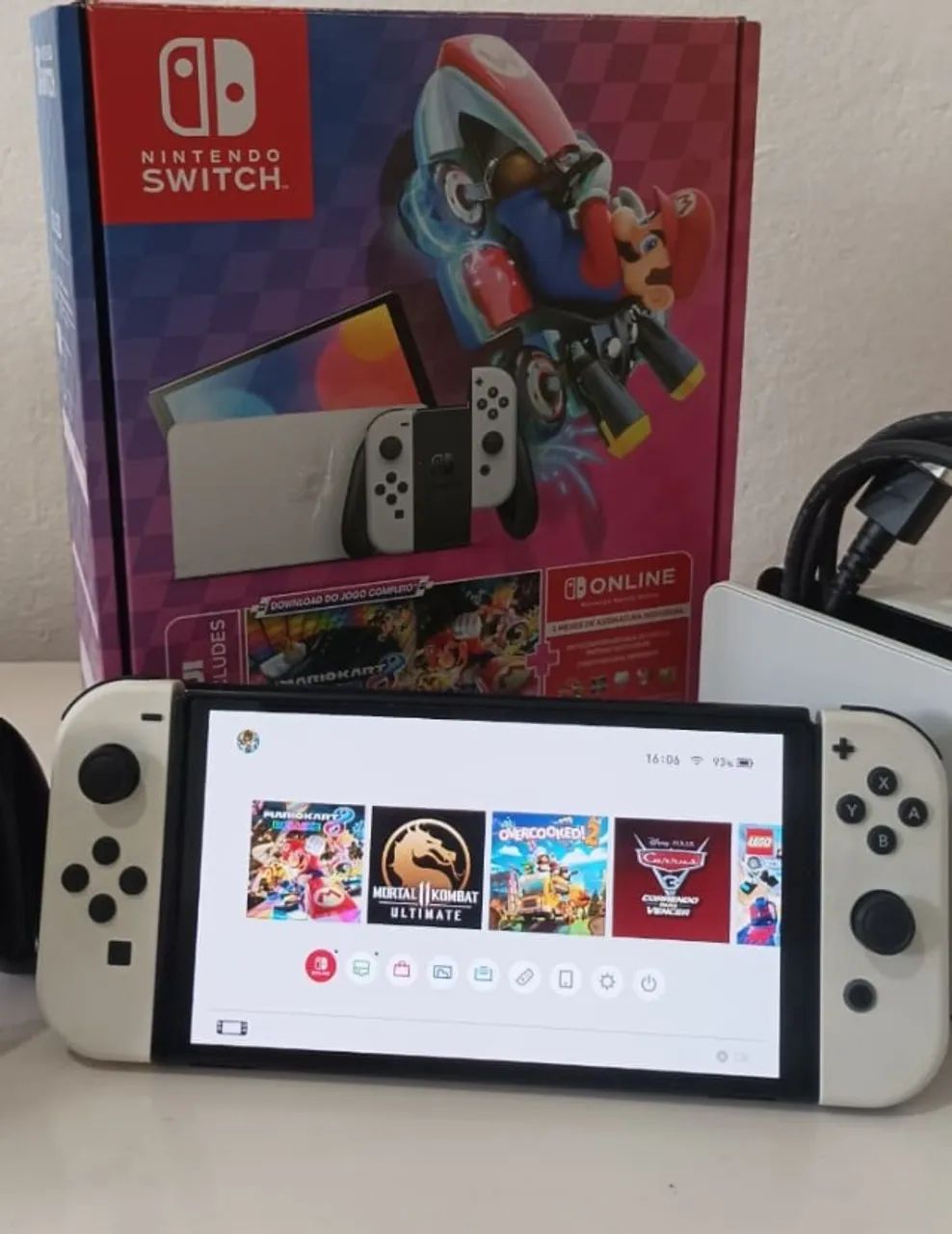Nintendo Switch Oled (branco) + Jogos  - Foto 2
