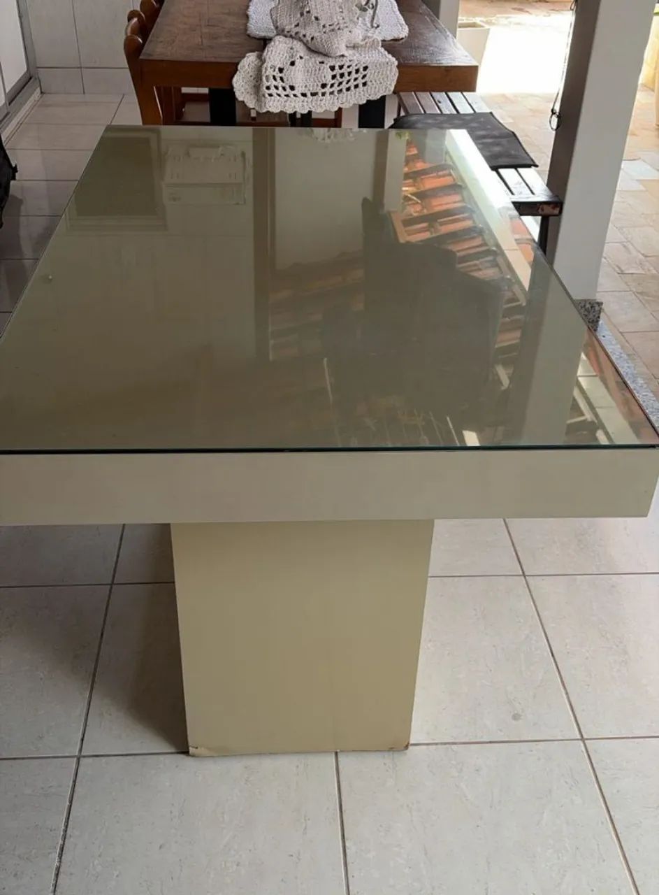 Mesa de jantat com tampo de vidro - Foto 3