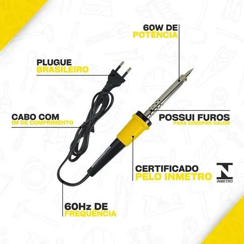 Ferro Para Soldagem 60w Profissional Elétrico 220v Ponta Fina Suporte Lápis - Foto 6