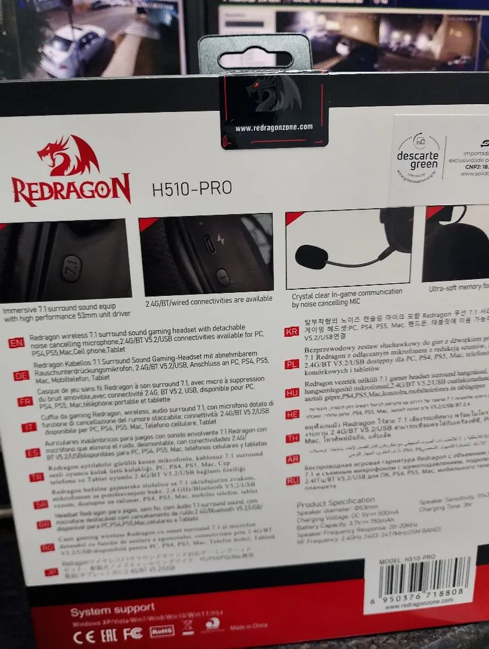Fone red dragon ps4 ps5 pc  - Foto 4