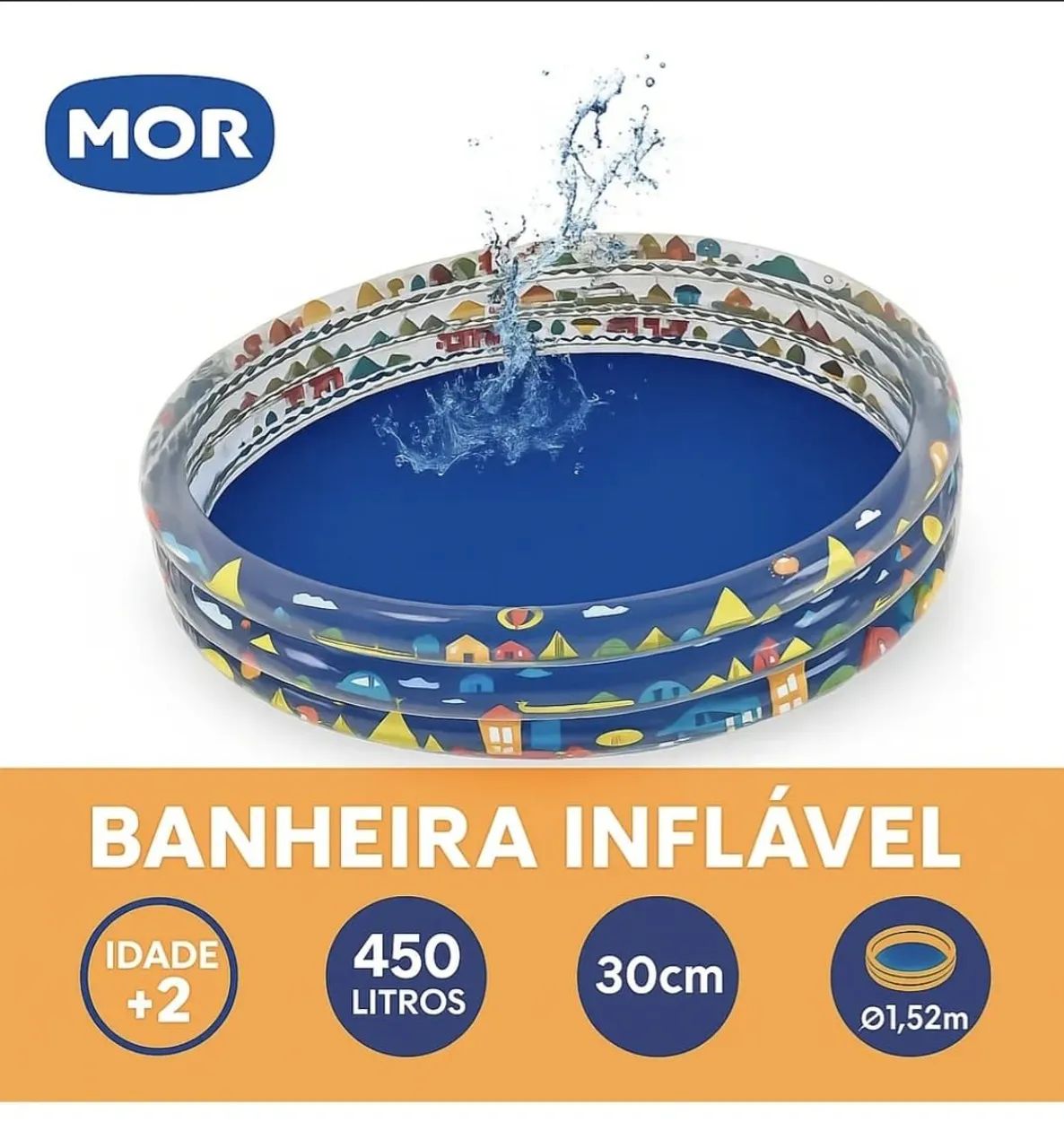 Piscina tipo banheira 450 litros nova mor