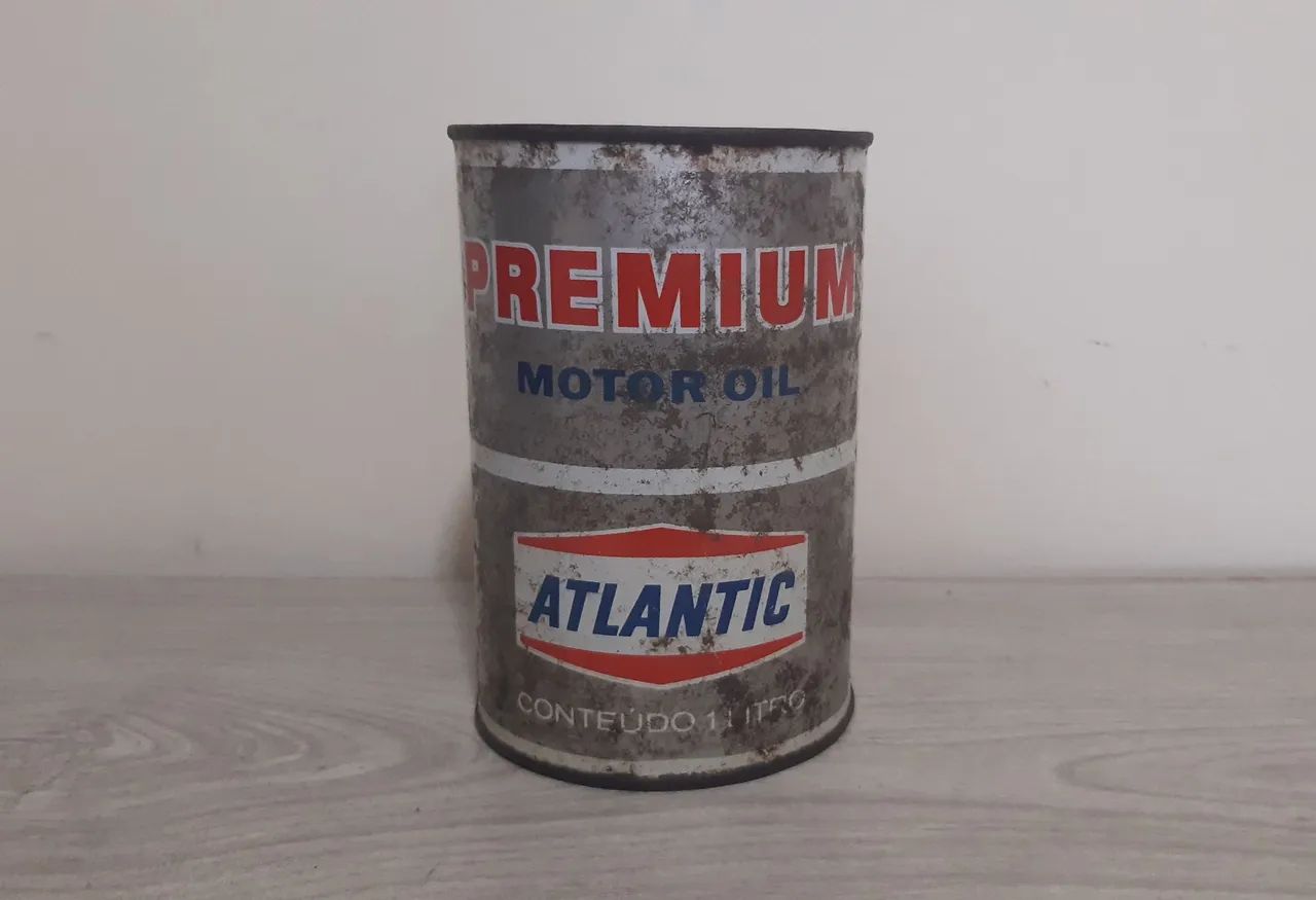 Lata Óleo Motor Antiga Atlantic 