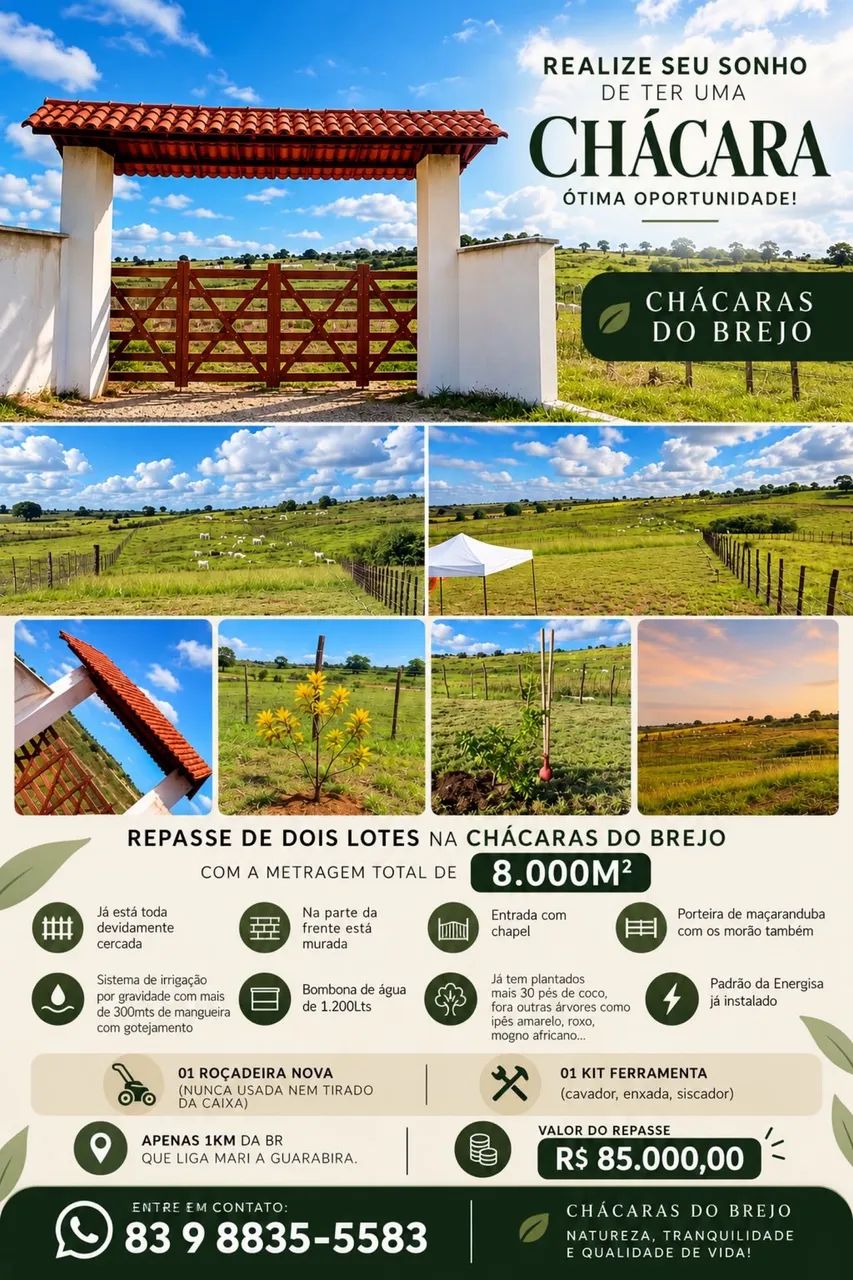 CHACARAS DO BREJO 8.000M²