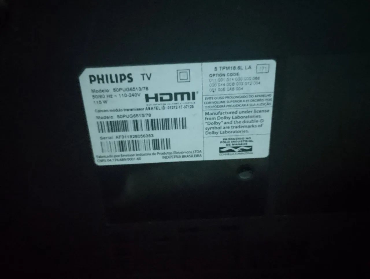 Tv com tela trincada Philips 50 polegadas  - Foto 2