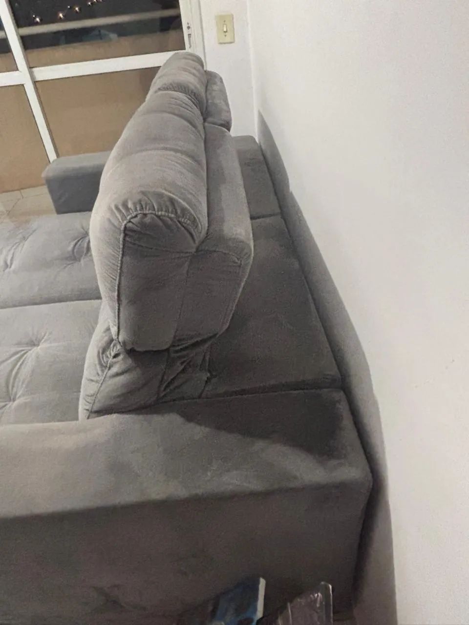 Sofa retratil cinza USADO - Foto 3