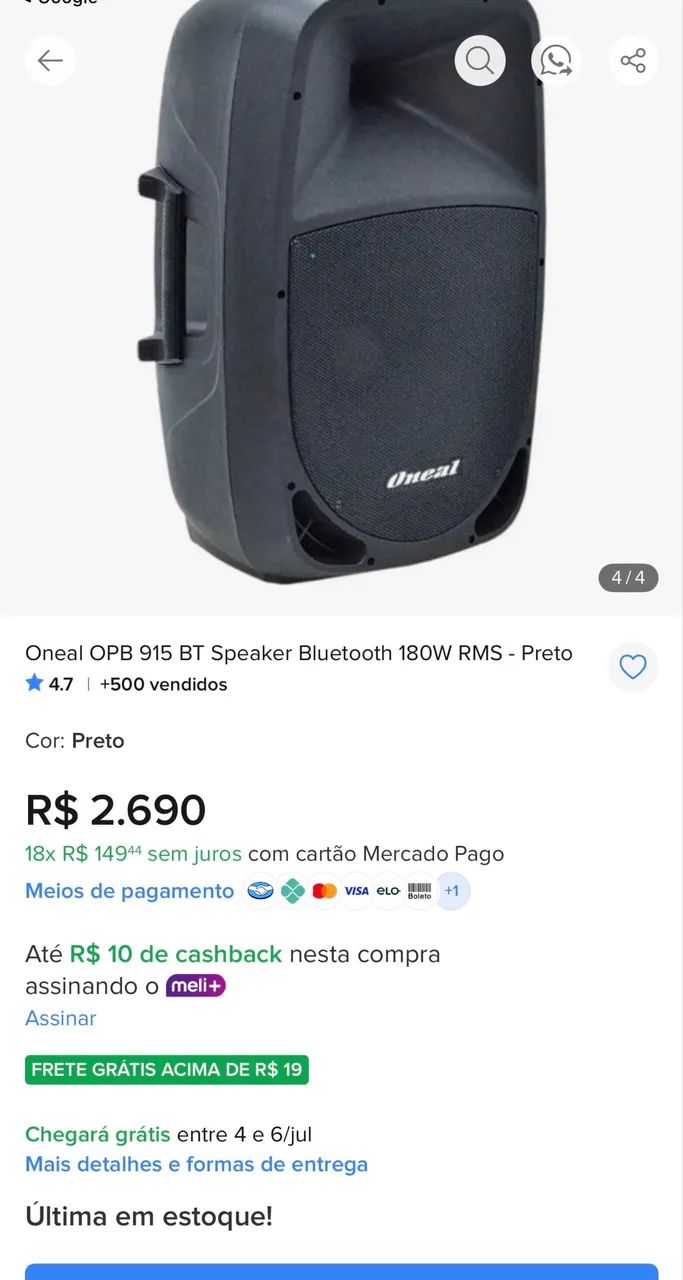 Caixa de som oneal ativa 180rms - Foto 4