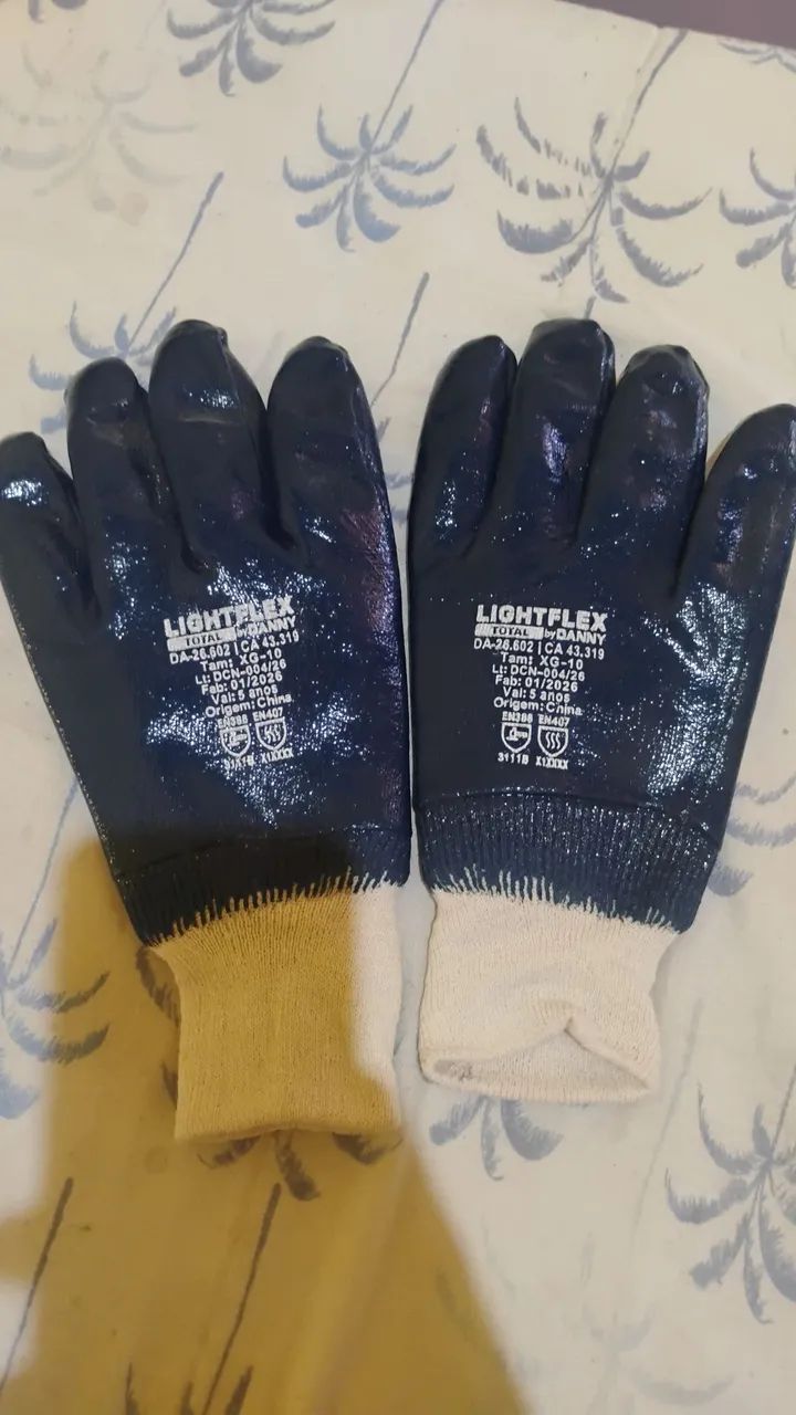 luvas de segurança de suporte têxtil com banho total em nitrilo, - Foto 2