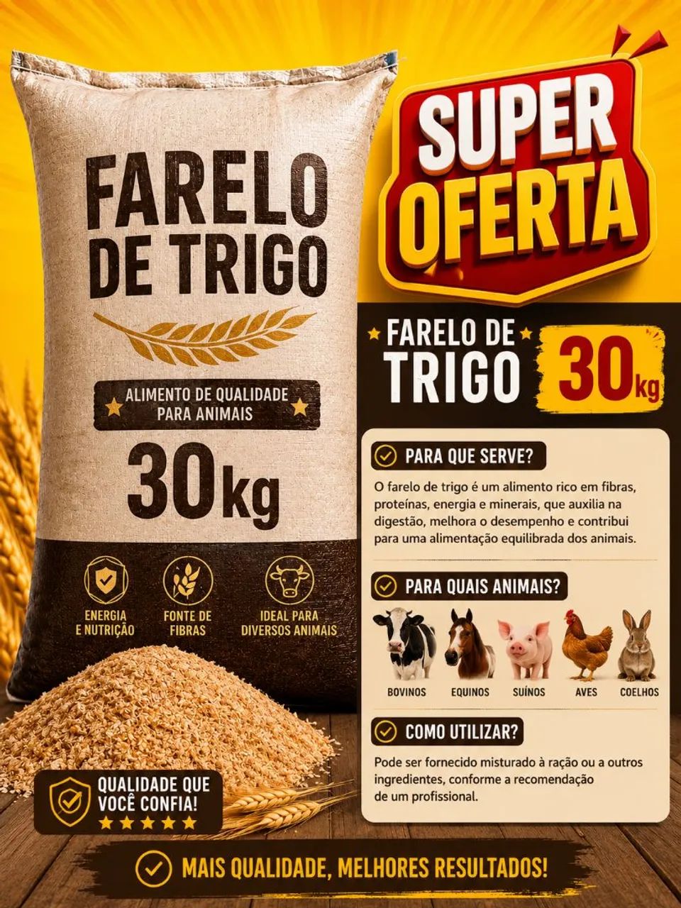 Farelo de trigo 30kg 