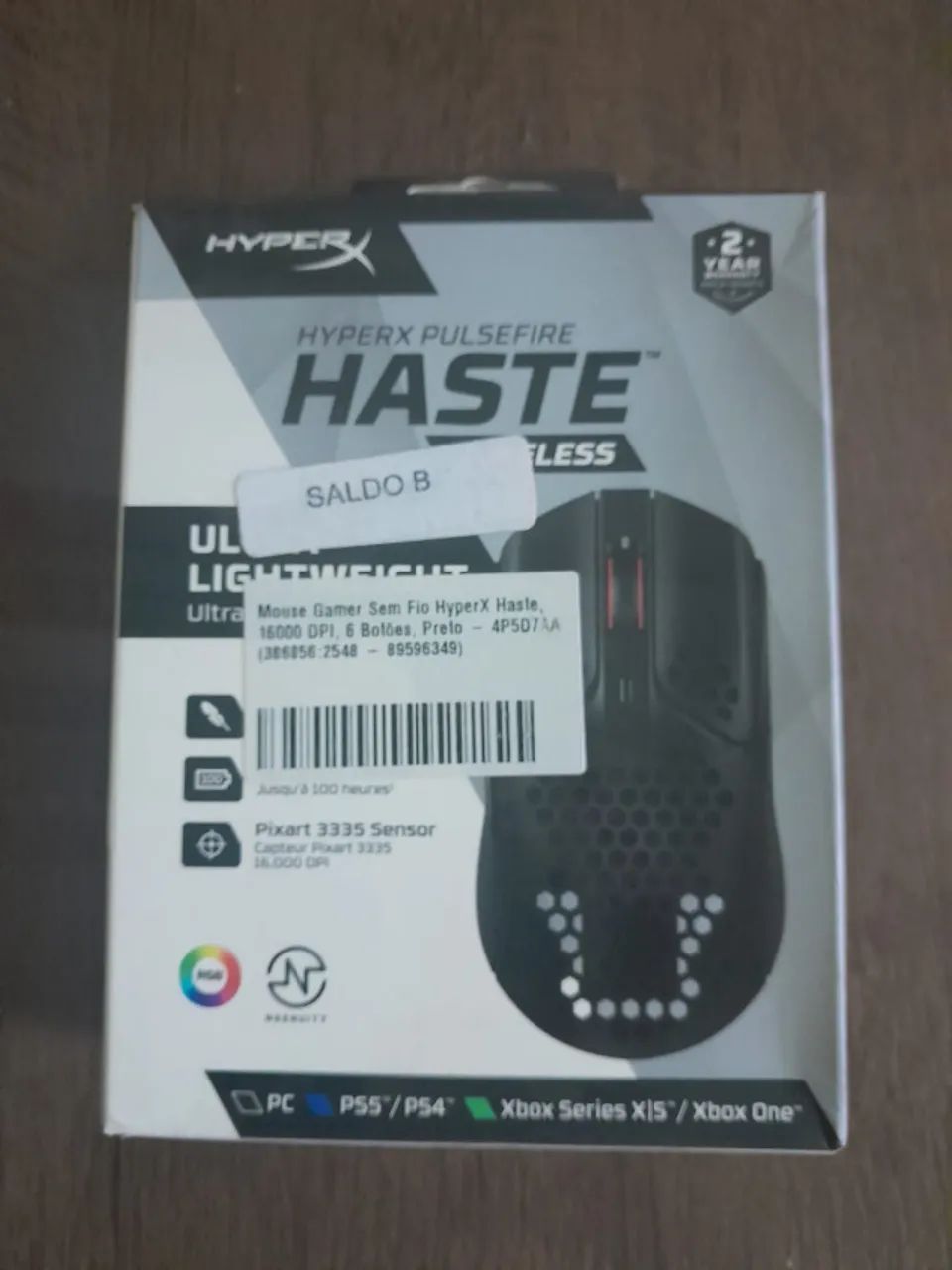 Mouse Gamer Sem Fio HyperX Haste