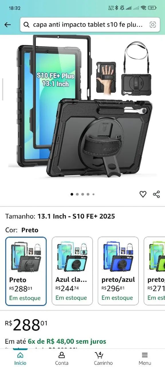 Capa anti impacto para tab S10 FE+ 13.1 polegadas, perfeita para proteção total - Foto 4