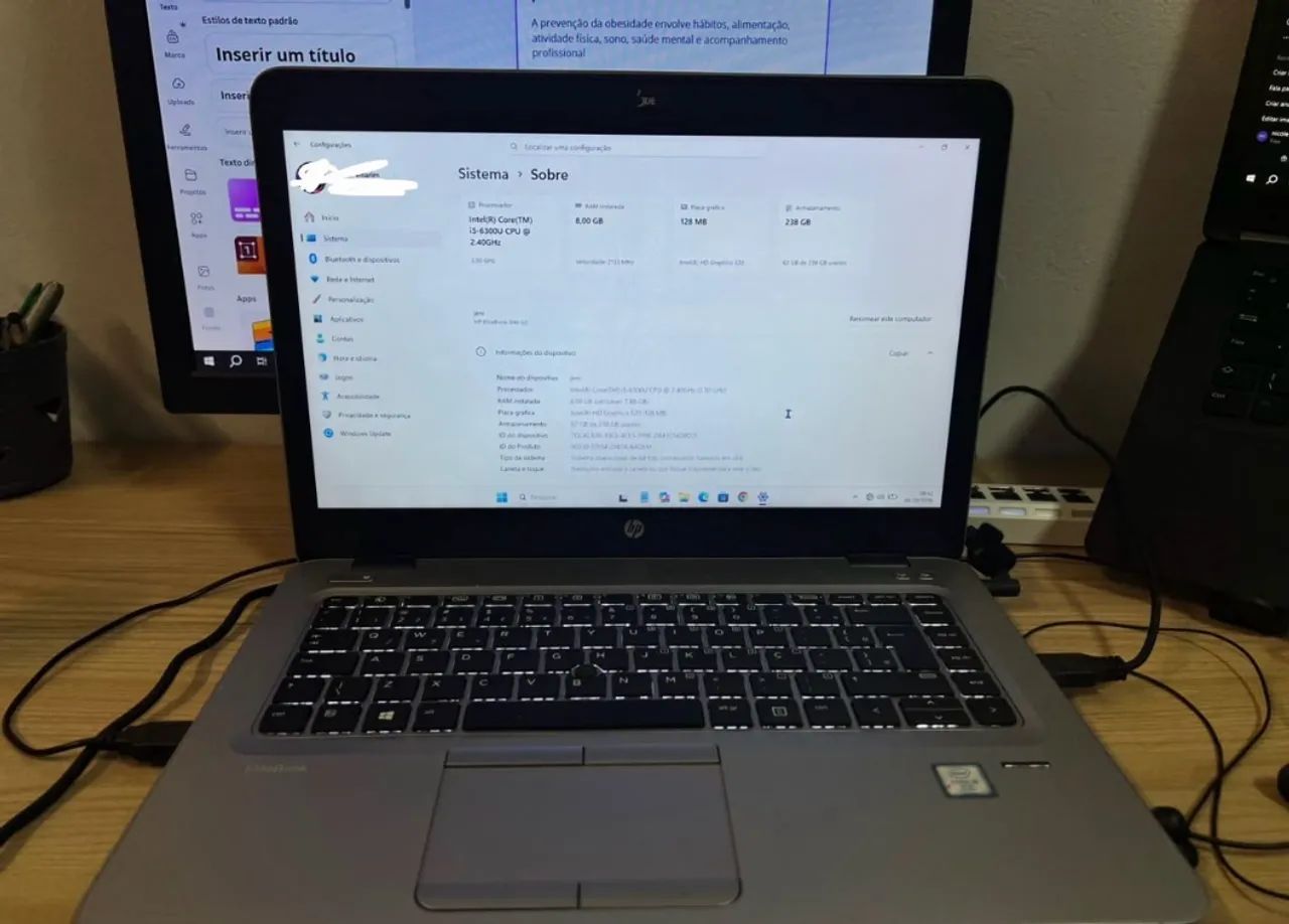 VENDO NOTEBOOK HP ELITEBOOK 840 G3 + ACESSÓRIOS!