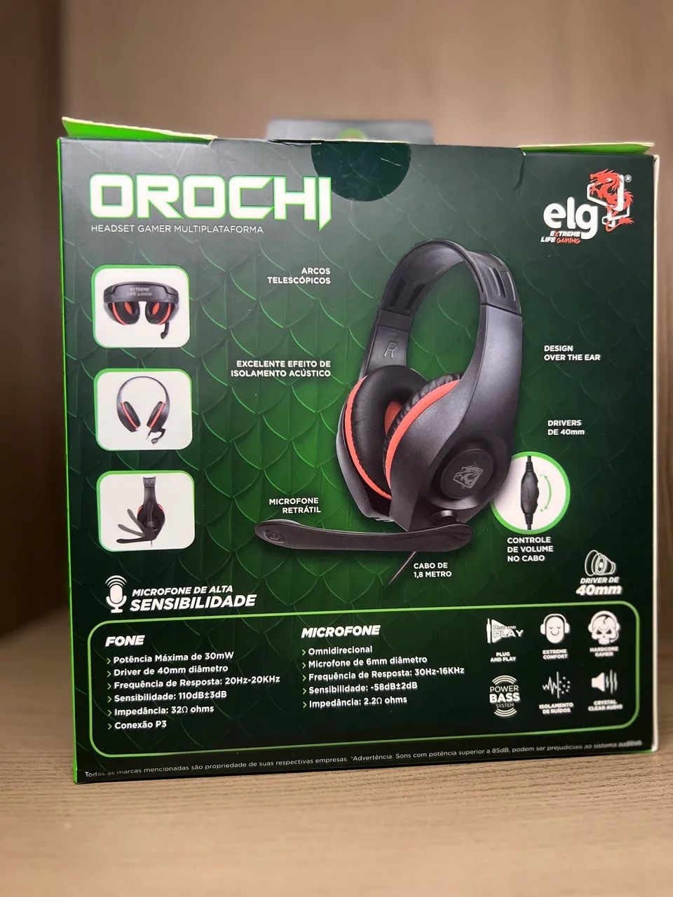 FONE - HEADSET GAMER COM  LED - XBOX, PS4, CELULAR, NOTEBOOK e PC - Foto 5