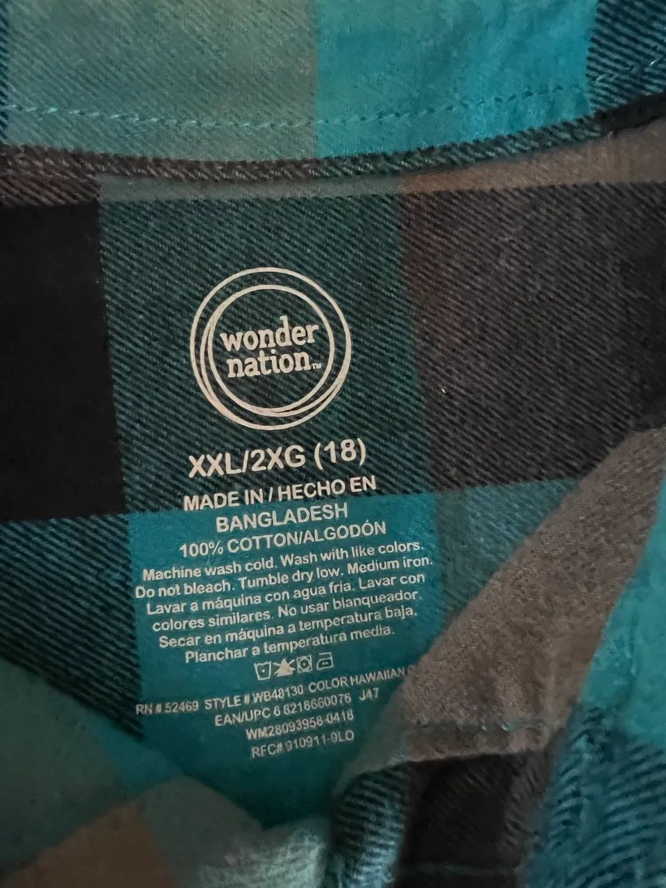 Camisa flanelada xadrez azul e preta  - Foto 2