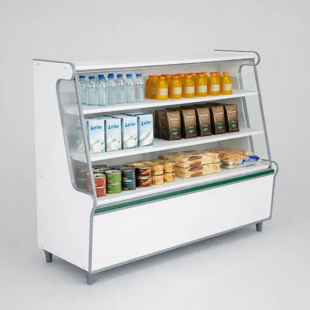 Balcão Vitrine 1.40m Mercadinho Expositor Seco Padaria Art Lux Cor Branco