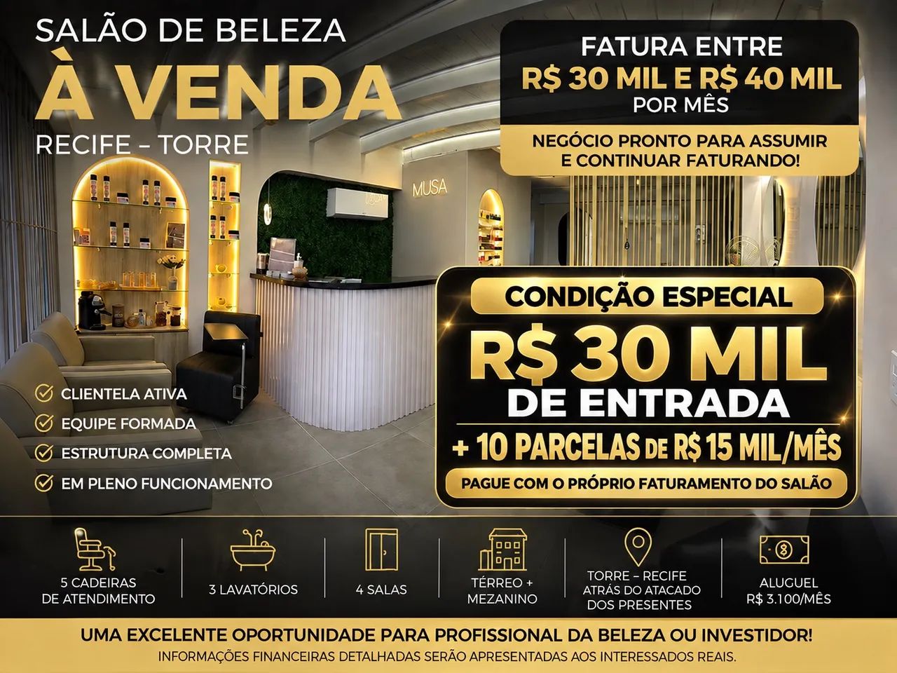 SALÃO DE BELEZA À VENDA | FUNCIONANDO + EQUIPE + CLIENTELA | RECIFE
