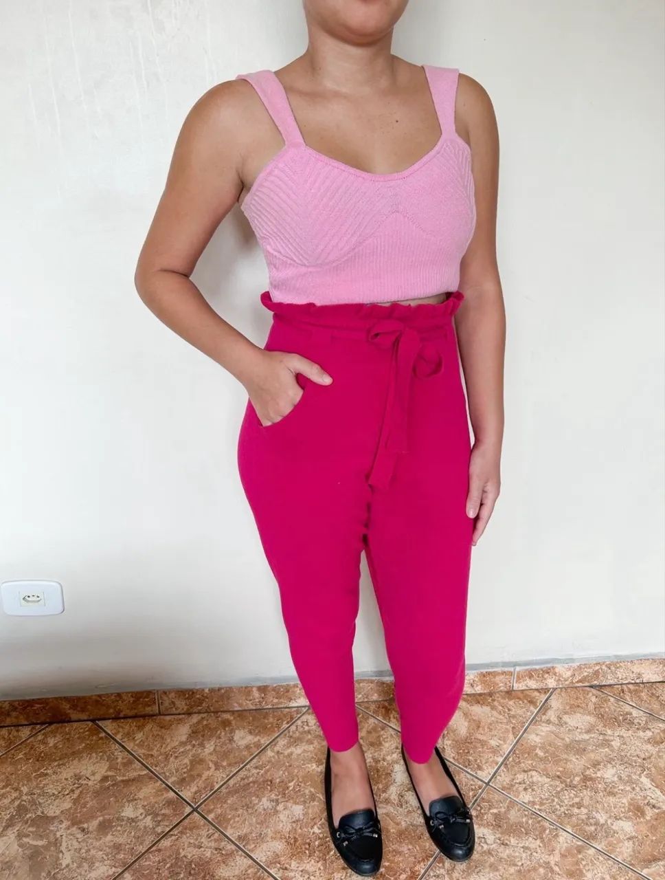 Calça tricô pink modal - Foto 2