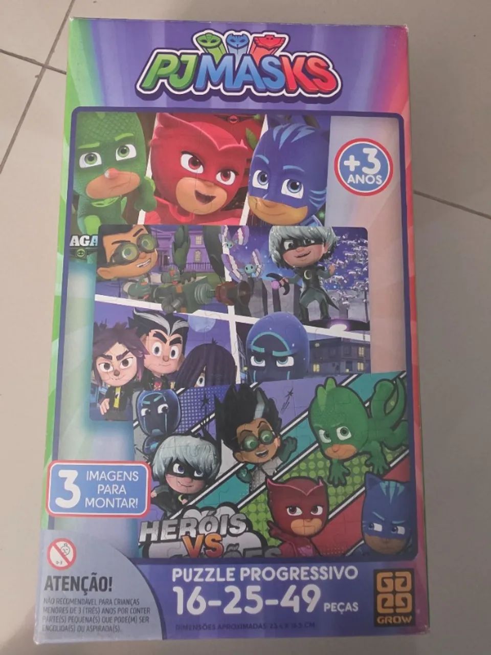 Quebra-Cabeça Progressivo PJ Masks (Grow)