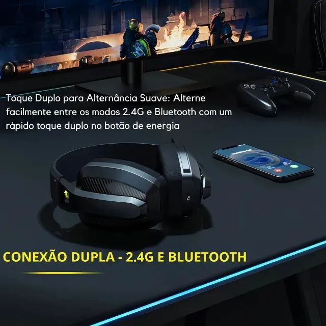 Headset Gamer Binnune Bw06 - Azul Celeste - Foto 4