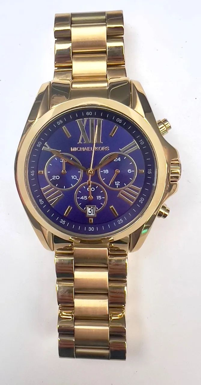 Relógio MK Feminino Dourado e Azul 