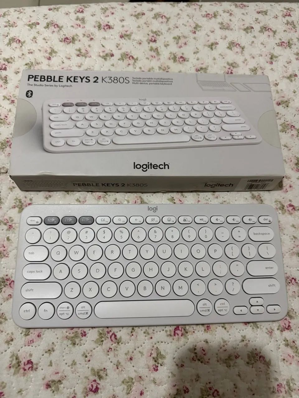 Teclado Bluetooth Pebble Keys 2 K380S Branco da Logitech