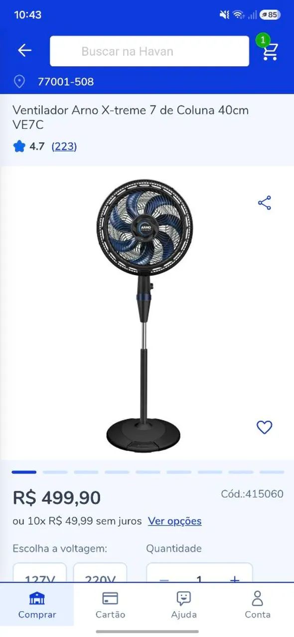 Ventilador Arno Coluna