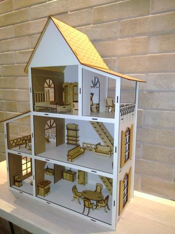 Casinha de boneca com móveis e nome!!! - Foto 2
