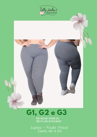 Calça legging adulto e infantil e também moda maior - Foto 5