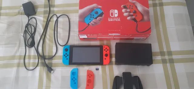 Nintendo Switch Oled 64gb Branco Completo Na Caixa +4 Jogos