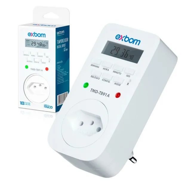 Timer Temporizador Digital Programável Tomada 127v/220v 10A Utilizado - Foto 3