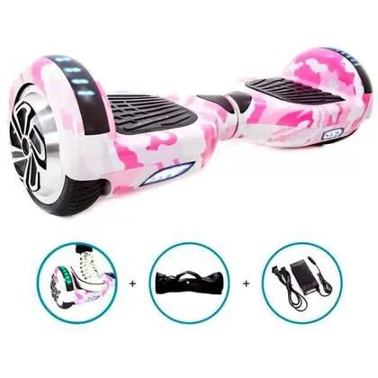 Hoverboard Skate Elétrico 6.5 Rosa Camuflado Led Bluetooth - Foto 5
