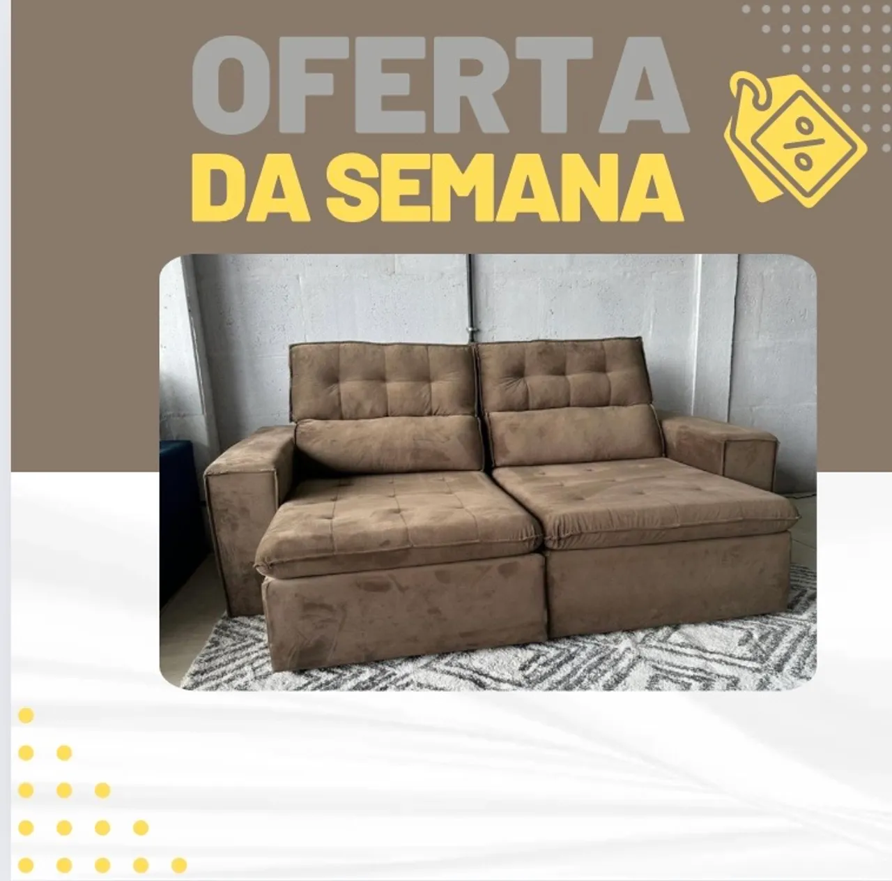 Lindo sofá marrom retrátil 2,30m