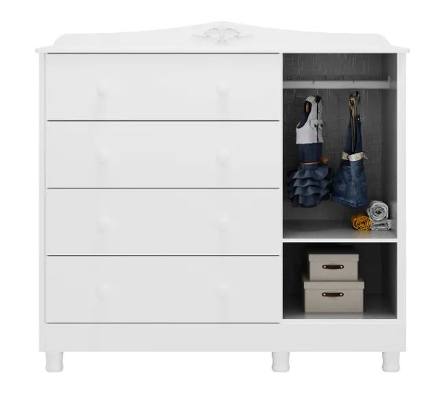 Comoda Infantil Elo Janelinha Peroba 100% MDF  - Foto 4