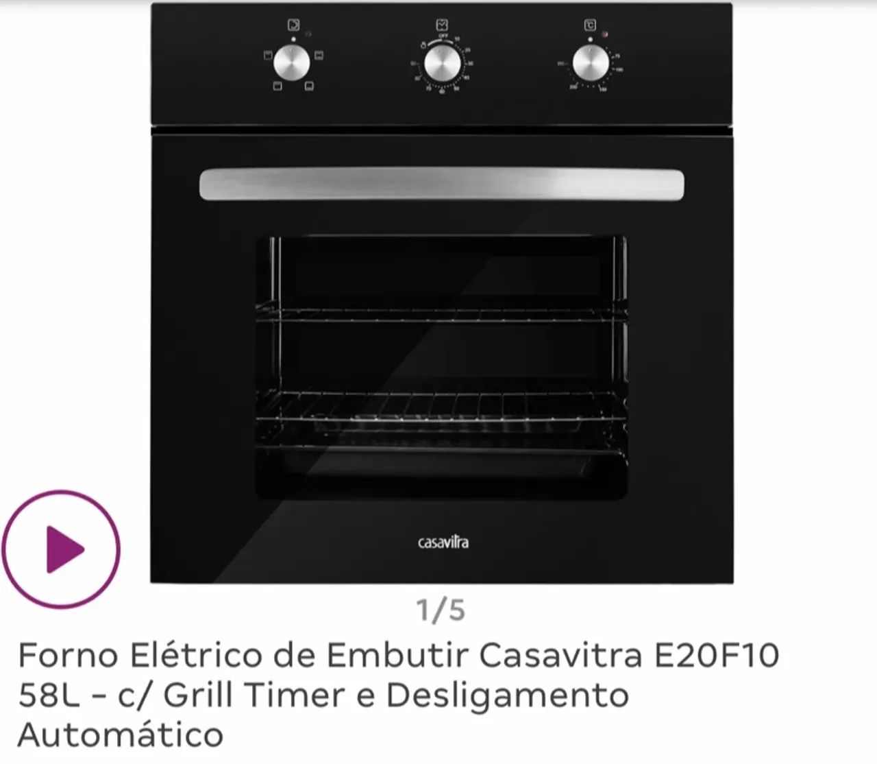 Forno Elétrico de Embutir 58L - Casavitra 