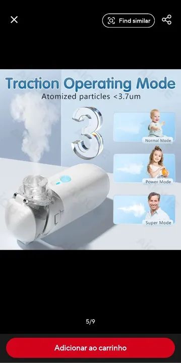 Nebulizador Ultrassônico Recarregável NOVO - Foto 2
