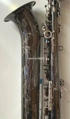 sax baritono Eb pretonix chaves prateadas luthieria margewate prosperar completo - Foto 6