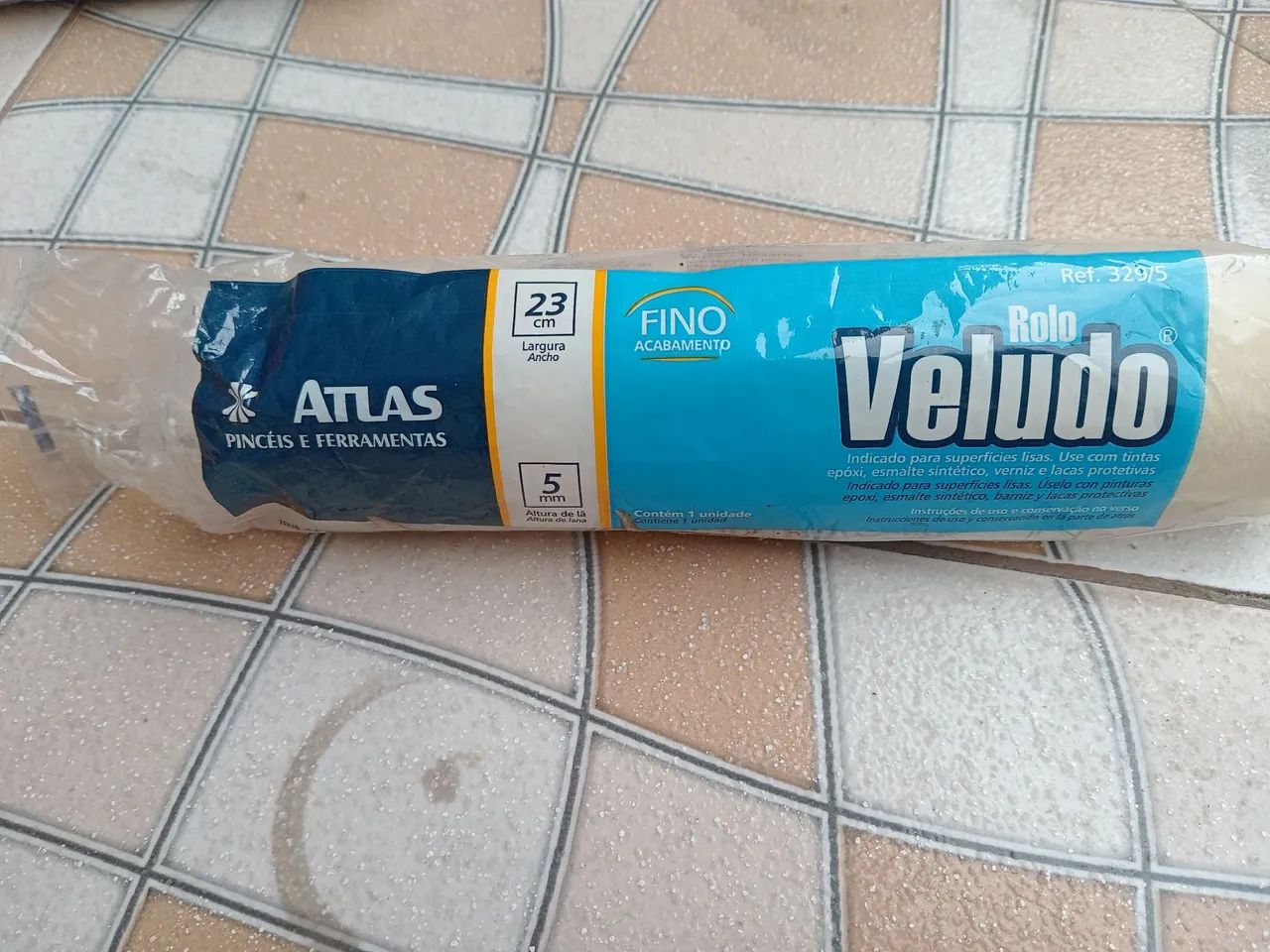 Rolo altas 23 cm veludo 