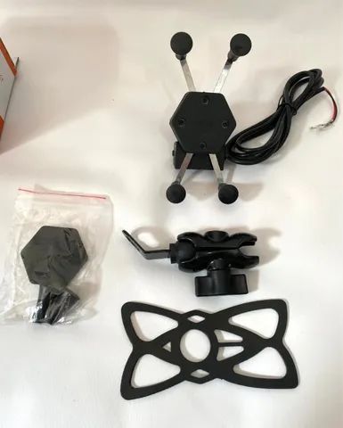 Suporte Celular Moto Universal Com Carregador Usb - Foto 2