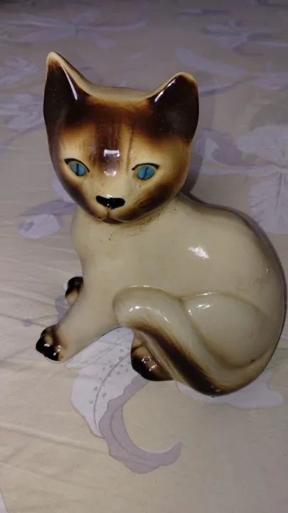 Gato Bibelo Biscúi Em Porcelana Anos 50 #av